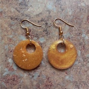 Gold Resin earrings.